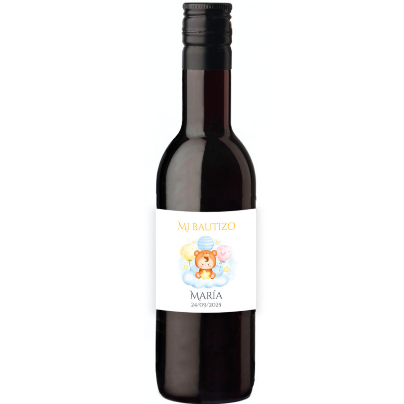 Vin rouge avec autocollant personnalisable pour détails