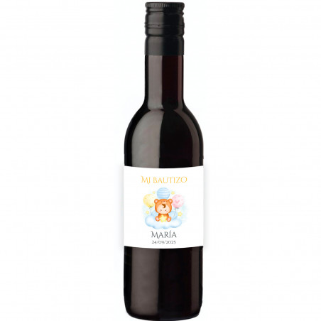 Vin rouge avec autocollant personnalisable pour détails