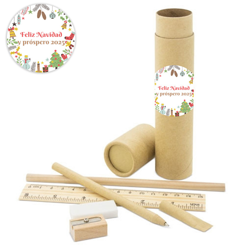 Set d'écriture en carton et en bois avec adhésif spécial pour Noël