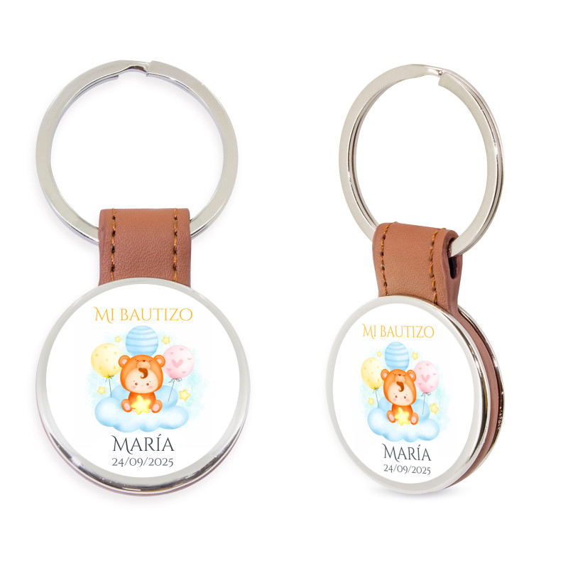 Porte-clés en métal personnalisable avec adhésif pour cadeaux de baptême