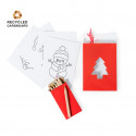 Décorations de Noël à colorier avec des crayons de couleur avec un autocollant personnalisable de Noël pour les détails