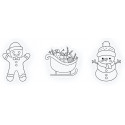 Décorations de Noël à colorier avec des crayons de couleur avec un autocollant personnalisable de Noël pour les détails