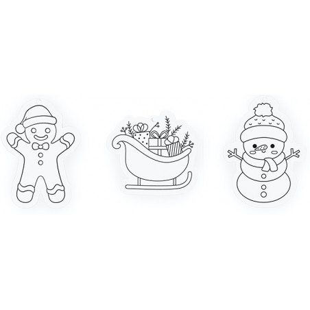 Décorations de Noël à colorier avec des crayons de couleur avec un autocollant personnalisable de Noël pour les détails