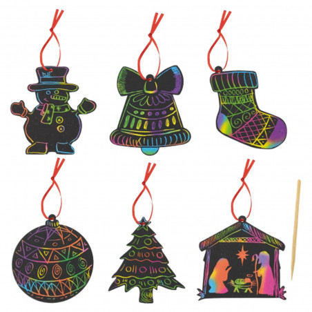 Décorations de Noël Scrapy en paquet de 6 unités