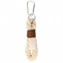 Porte-clés beige en coton avec mousqueton