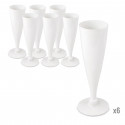 Verres blancs réutilisables en pack de 6 unités