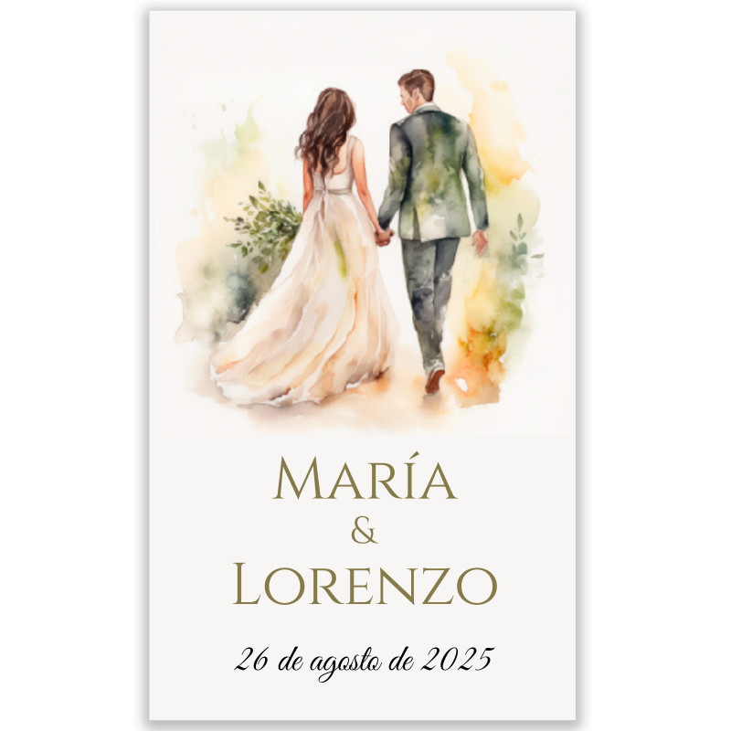 Adhésif 3x5 cm mariés personnalisé pour les détails de mariage