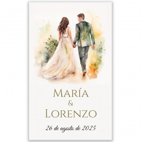 Adhésif 3x5 cm mariés personnalisé pour les détails de mariage