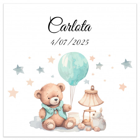 Carte 8 x 8 cm pour les détails de baptême