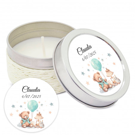 Bougie parfumée personnalisée pour cadeaux de baptême