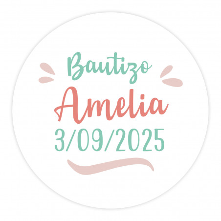 Adhésifs editables de 3 cm adaptables pour personnaliser les détails d'événements avec des polices en couleurs turquoise et