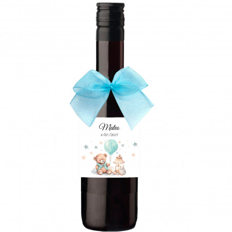 Bouteille de vin avec décoration de baptême