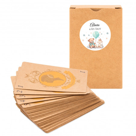 Jeu de cartes espagnoles personnalisées pour les détails de baptême
