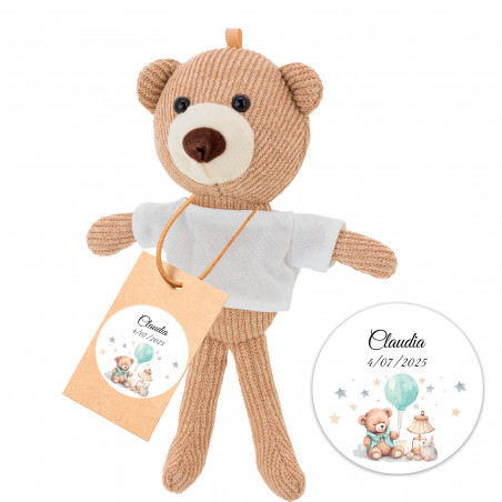 Ours en peluche avec carte suspendue personnalisée pour les détails