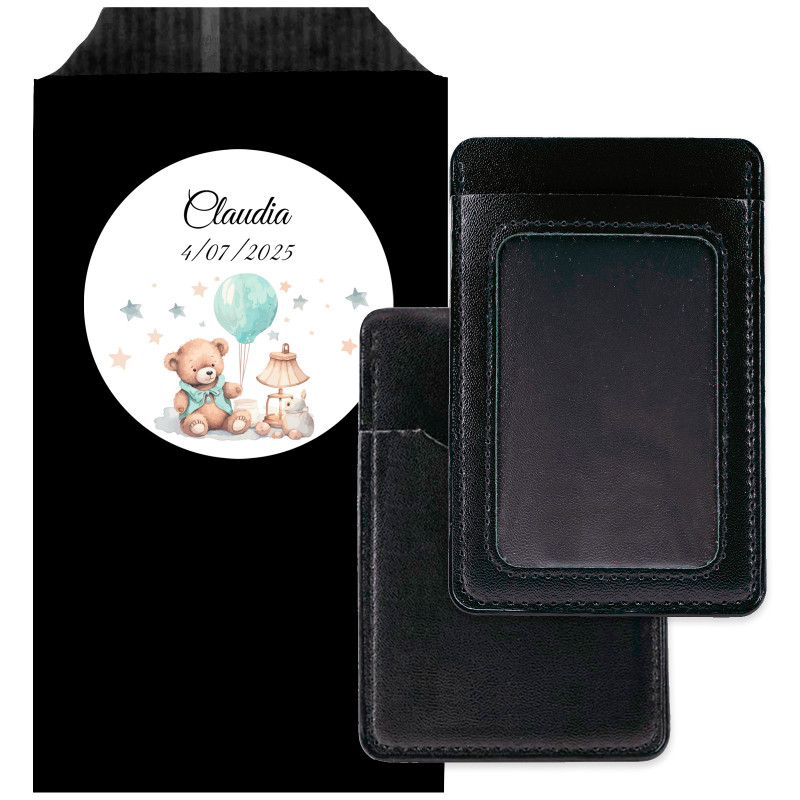 Porte-cartes enveloppe kraft personnalisé pour cadeaux de baptême