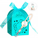 Porte-clés en bambou personnalisé dans une boîte en forme d'éléphant pour les cadeaux de baptême