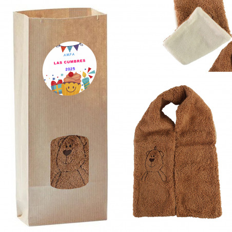 Écharpe pour enfant à offrir avec sac et autocollant