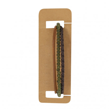 Bracelet à trois cordons dans une enveloppe kraft et autocollant personnalisé de communion pour fille
