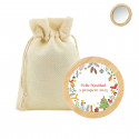 Miroir de poche en bambou avec sac pour détail de Noël