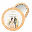 Miroir en bois personnalisé avec autocollant mariés pour les détails