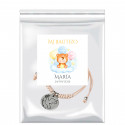 Bracelet avec médaille décorative dans un sachet avec autocollant personnalisable pour les détails