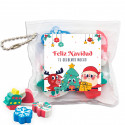 Gommes à effacer de Noël dans un étui personnalisé pour des cadeaux
