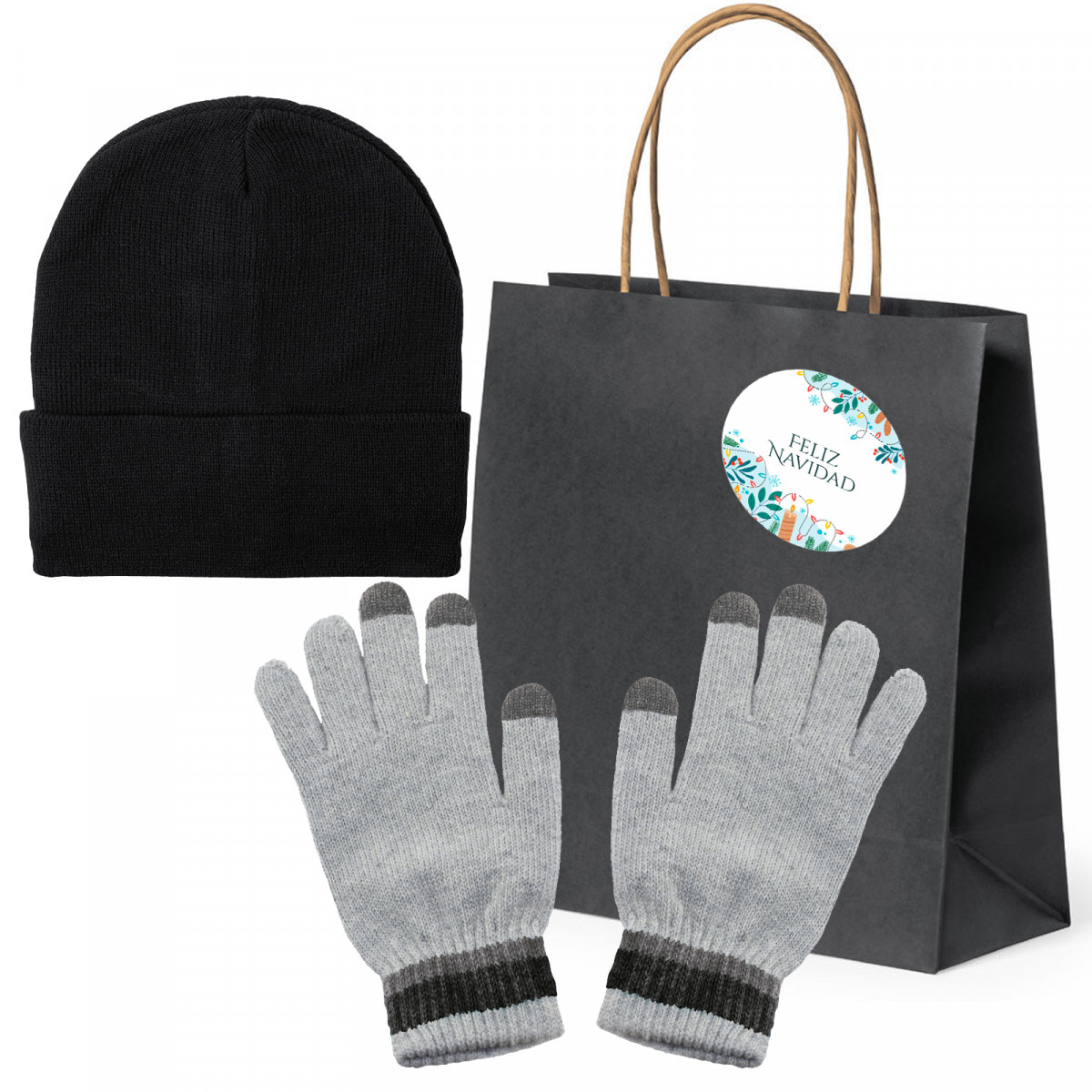 Gants pour homme et bonnet cadeau de Noël