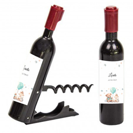 Ouvre-bouteille et tire-bouchon en forme de bouteille personnalisé pour baptême