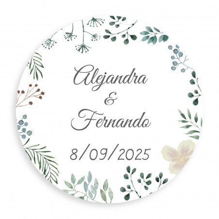 Bougie en boîte argentée avec autocollant herbal personnalisé de 5 cm pour des détails