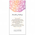 Invitation de mariage et événements avec mandala de couleurs carte verticale
