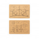 Puzzles éco présentés dans une boîte avec un autocollant personnalisable pour les détails