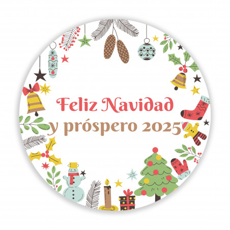 Cuillère et spatule en bambou avec décorations de Noël présentées dans une boîte de Noël avec un autocollant personnalisable