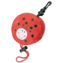 Sac à dos pliable coccinelle et sucette avec autocollant personnalisé d'anniversaire