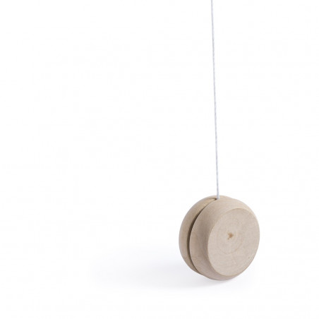 Yoyo en bois personnalisé avec autocollant de bébé dans une enveloppe orange personnalisée