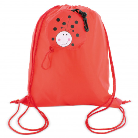 Sac à dos pliable coccinelle avec corde personnalisée étiquetée Frozen