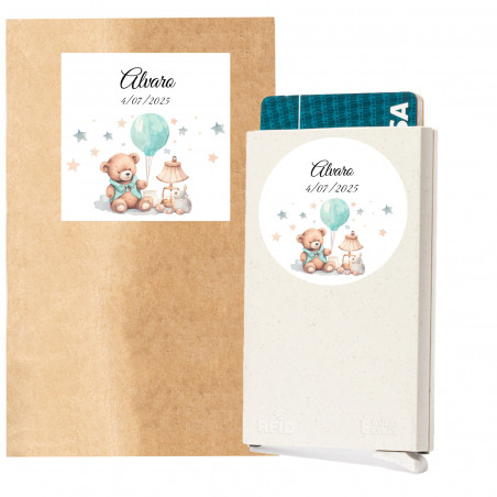 Porte-cartes automatique avec enveloppe et autocollants pour baptême