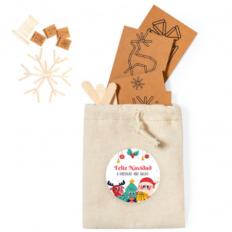Jeu de compétence de Noël dans un sac avec autocollant de Noël personnalisable