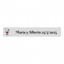 Adhésif transparent personnalisable 5x1 verres unis pour les mariages