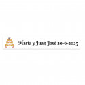 Adhésif personnalisable 5x1 gâteau de mariage fond blanc
