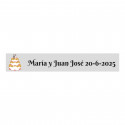 Adhésif transparent personnalisable 5x1 gâteau de mariage pour les noces