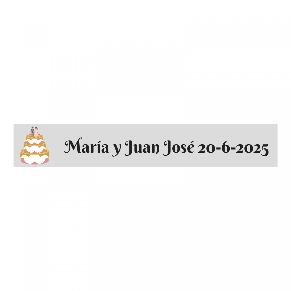 Adhésif transparent personnalisable 5x1 gâteau de mariage pour les noces