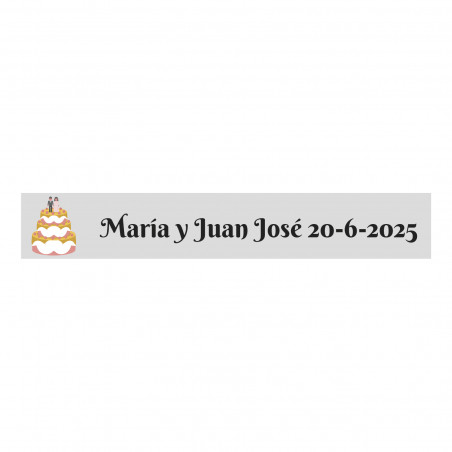 Adhésif transparent personnalisable 5x1 gâteau de mariage pour les noces