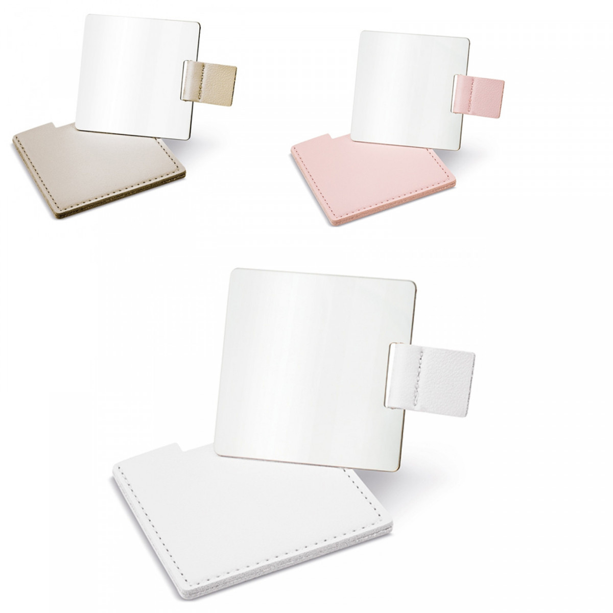 Miroir rectangulaire en acier inoxydable avec housse