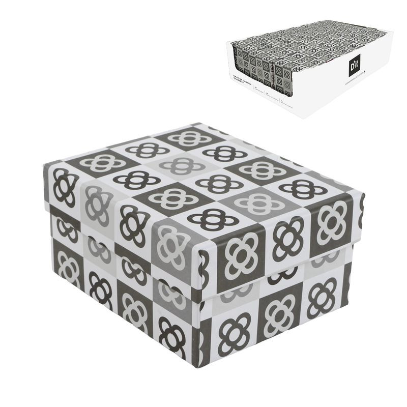Boîte en kraft avec des motifs géométriques