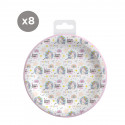 Assiettes jetables licorne en pack de 8 unités