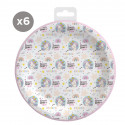 Assiettes jetables de licorne de 23 cm en pack de 6 unités