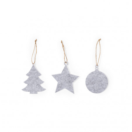Set de 3 décorations de Noël en feutre dans un emballage personnalisé