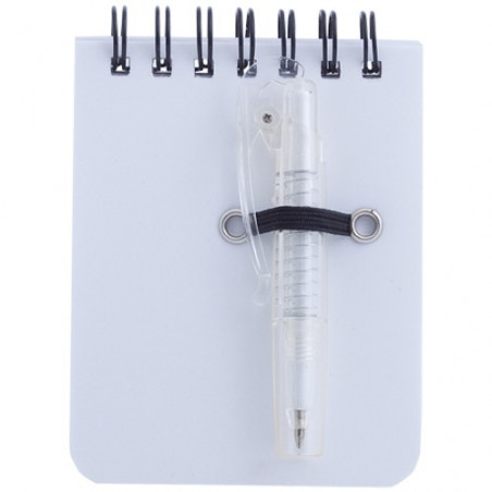 Cahier avec stylo blanc et autocollant de mariage personnalisable pour les détails de mariage