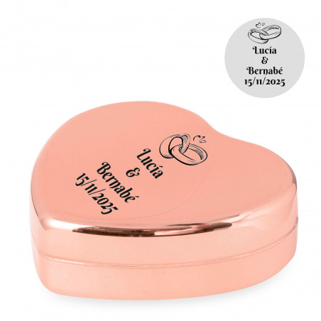 Brillant à lèvres en forme de cœur et adhésif transparent de 2 cm pour les détails de mariage.