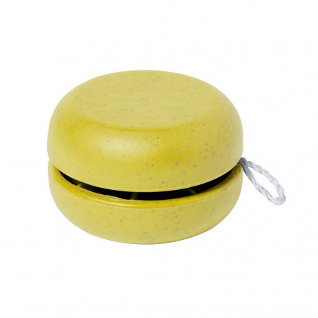 Yo-yo jaune éco avec autocollant personnalisable pour les détails